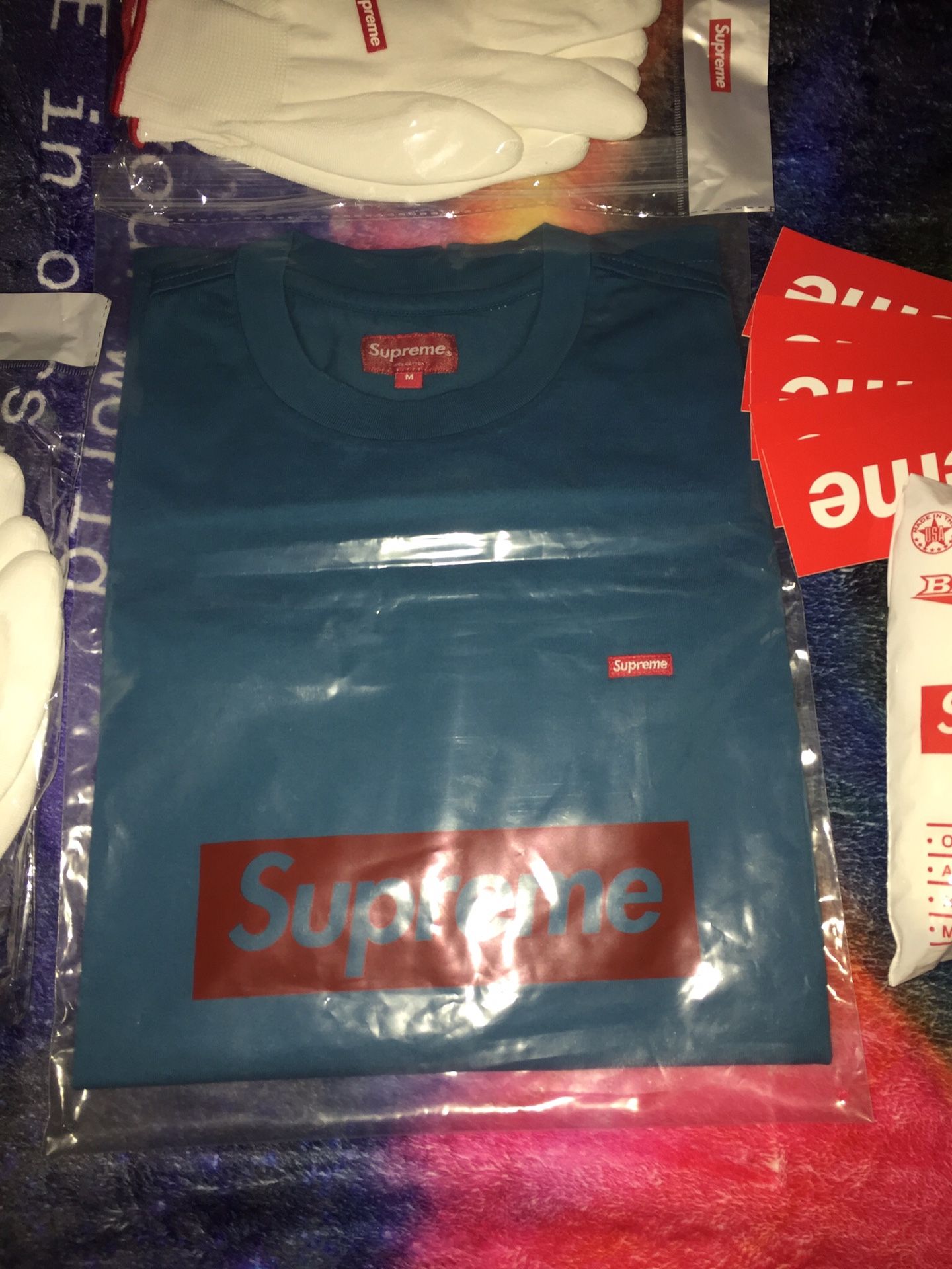 Teal Supreme Small Box Logo Size M