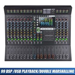 Professional Audio mixer 14 Channel with DBU led levels in each channel with 99DSP effects,recording