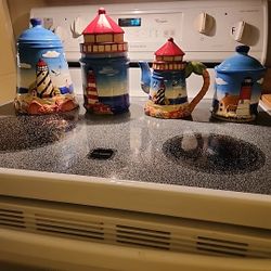 Nautical Ceramic Canisters  Set