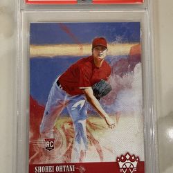2018 Panini Diamond Kings Shohei Ohtani #73 Pitching/No Pinstripes PSA 10 RC MVP