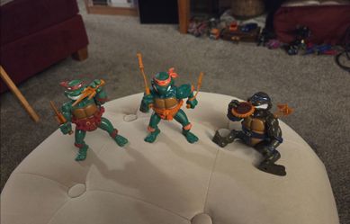 TMNT Raphael, Michelangelo, and Donatello with Storage Shell, Playmates