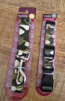 New Dog Collar & Leash Size Medium