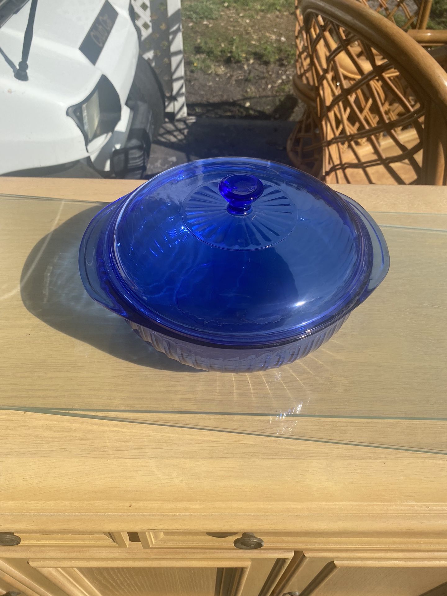 Pyrex Blue 2QT-2L No Ranger Top No Broiler Made In The USA