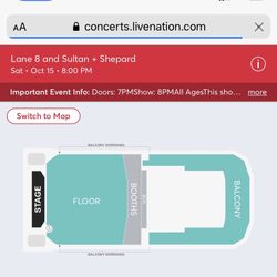 Lane 8 Floor Tickets Houston Oct 15