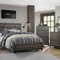 Davi Gray Panel Bedroom Set