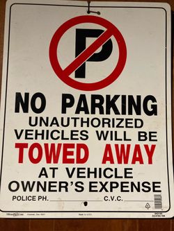 No Parking sigh used as wall art