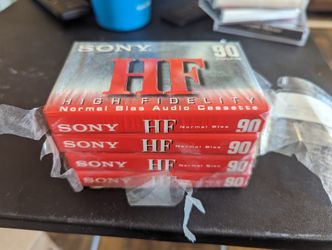 Blank Four Sony HF 90 Minute Normal Bias Audio Cassette 