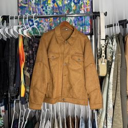 Lifted Anchor Suede  Button Up Jacket L