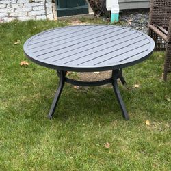 Like New Pelham Bay Round Outdoor Coffee Table – Steel, 36” – All-Weather, Matte Black (From Lowe’s)
