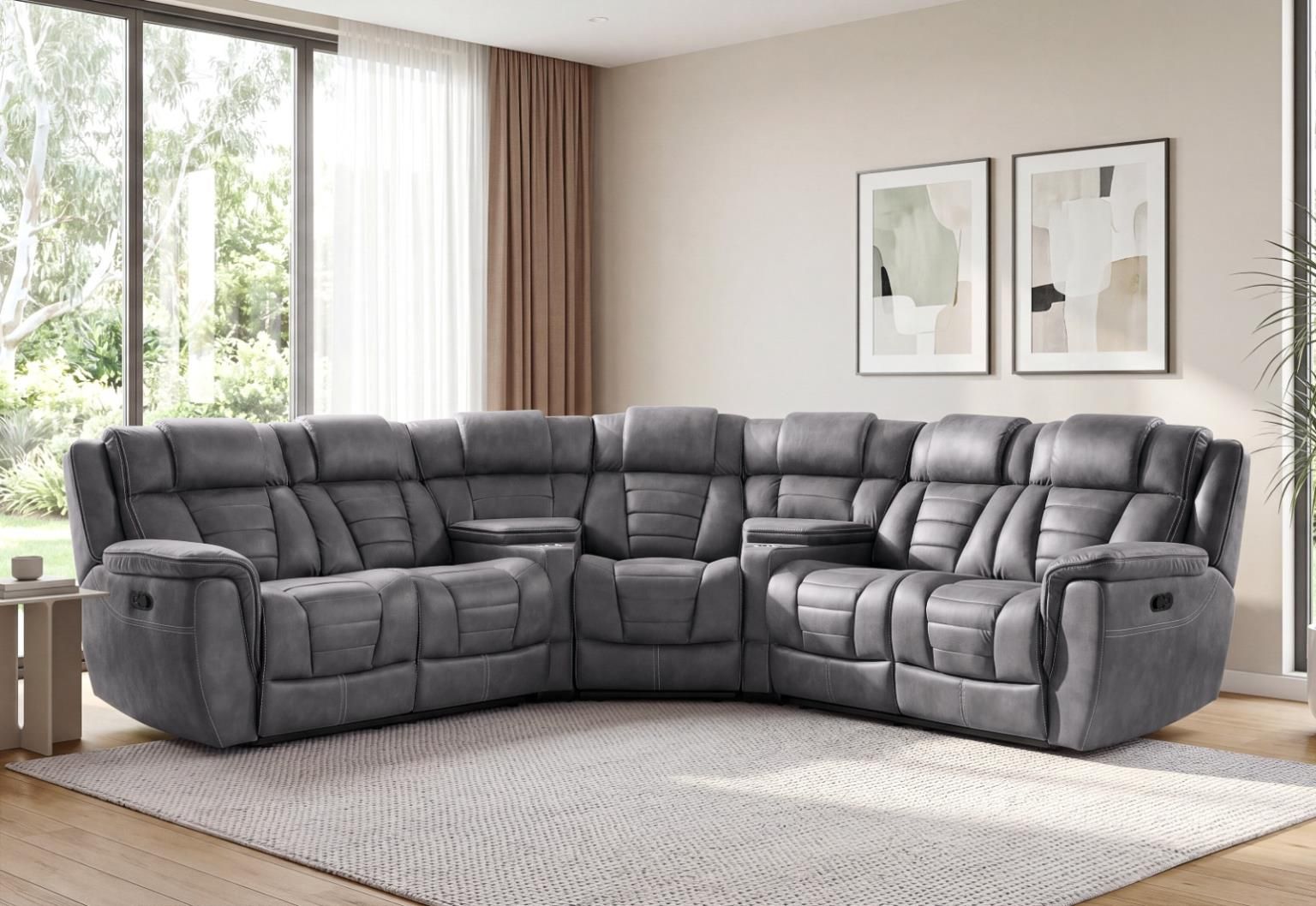 🛋️ Large Manual Reclining Sectional 🛋️