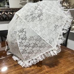   Lace Umbrella bridal white lace parasol. Great condition.