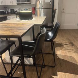 Mesa de bar, mesa de comedor de cocina pequeña con 3 silla