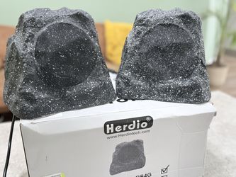 Herdio 4" Outdoor Rock Speakers Pair - Waterproof Bluetooth (Open Box)
