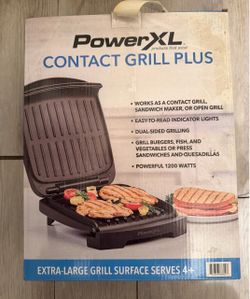 NEW PowerXL Contact Grill Plus 1200W Indoor Grill Panini Press