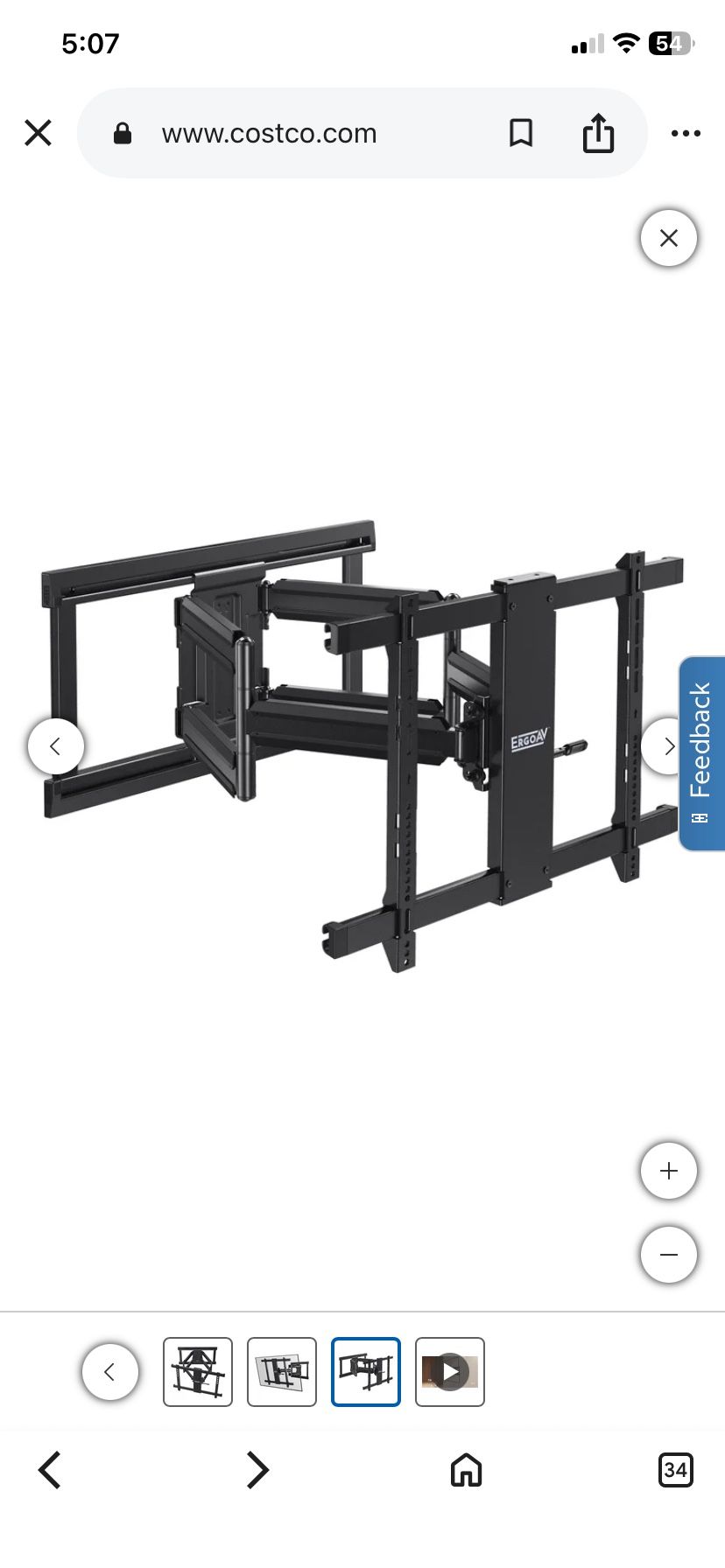 ErgoAV Full Motion 43"-90" TV Wall Mount