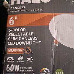 NEW HALO 6” Slim Canless LED Downlight – 5 Color Selectable