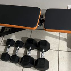 Workout Bench And Weights