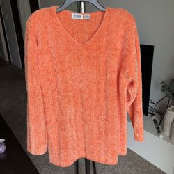 Sostanza Contemporary Apparel Sz Medium Women Coral 100%Acrylic Pullover Sweater