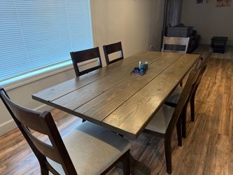Ranch style dinner table with chairs