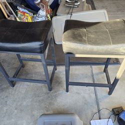 Two 23" Black Bar Stools