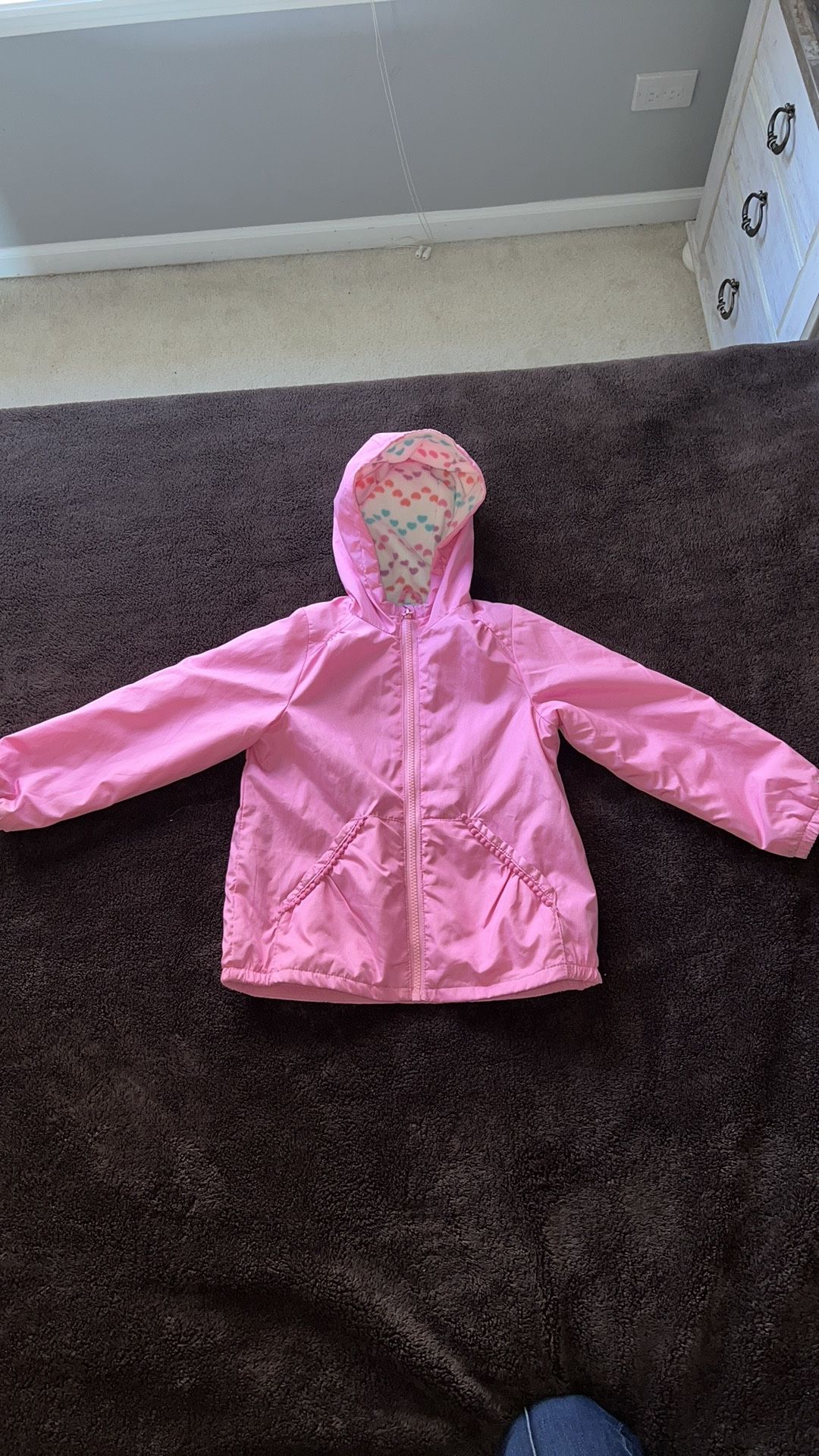 LONDON FOG Baby Girls' Fleece Lined Jacket. Has dirt stains on wrist & bottom back of jacket see pics size S/4
