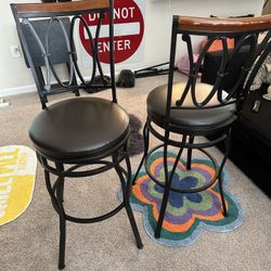 2 Barstool Leather Chairs