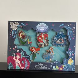 D23 Exclusive Little Mermaid 30th Anniversary Limited Edition Pin Set