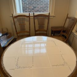 Vintage Dining Table and Chairs (Set of 3) 