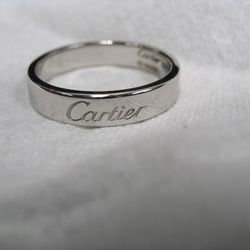 C de Cartier 14Kt White Gold Wedding Band Ring
