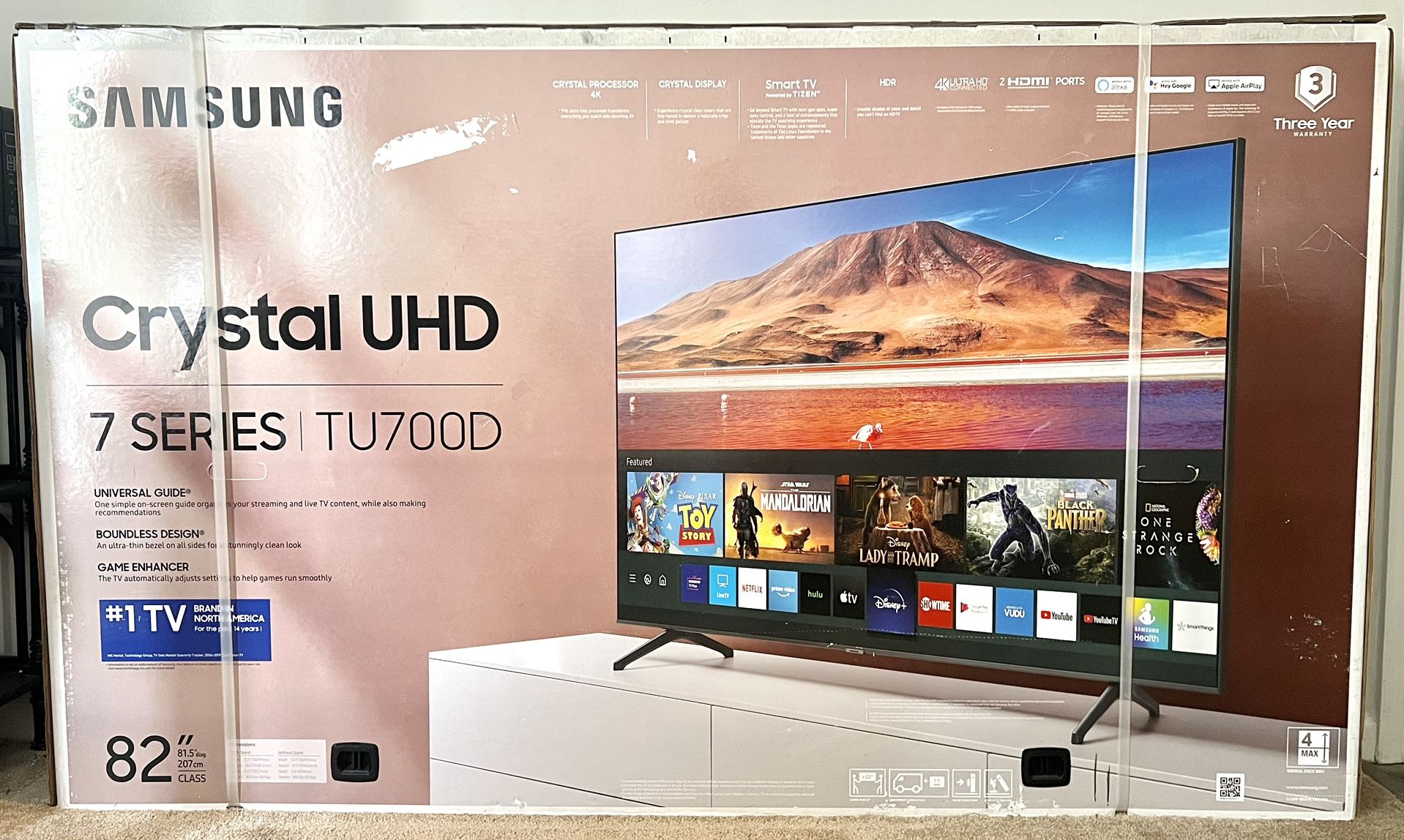 BRAND NEW SAMSUNG CRYSTAL UHD 7 SERIES TU700D 82”