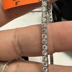 8in MoissaniteTennis Bracelet 925 Sterling Silver