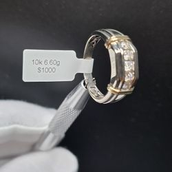 Anillo De Oro 10k… 12 Diamantes Naturales 
