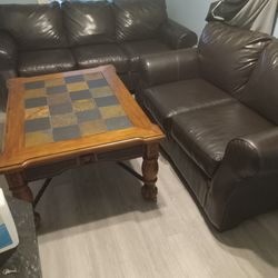 Living room set couch loveseat and coffee table with lamp cash only
