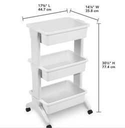 A000700A Sterilite 3-Tier Utility Cart