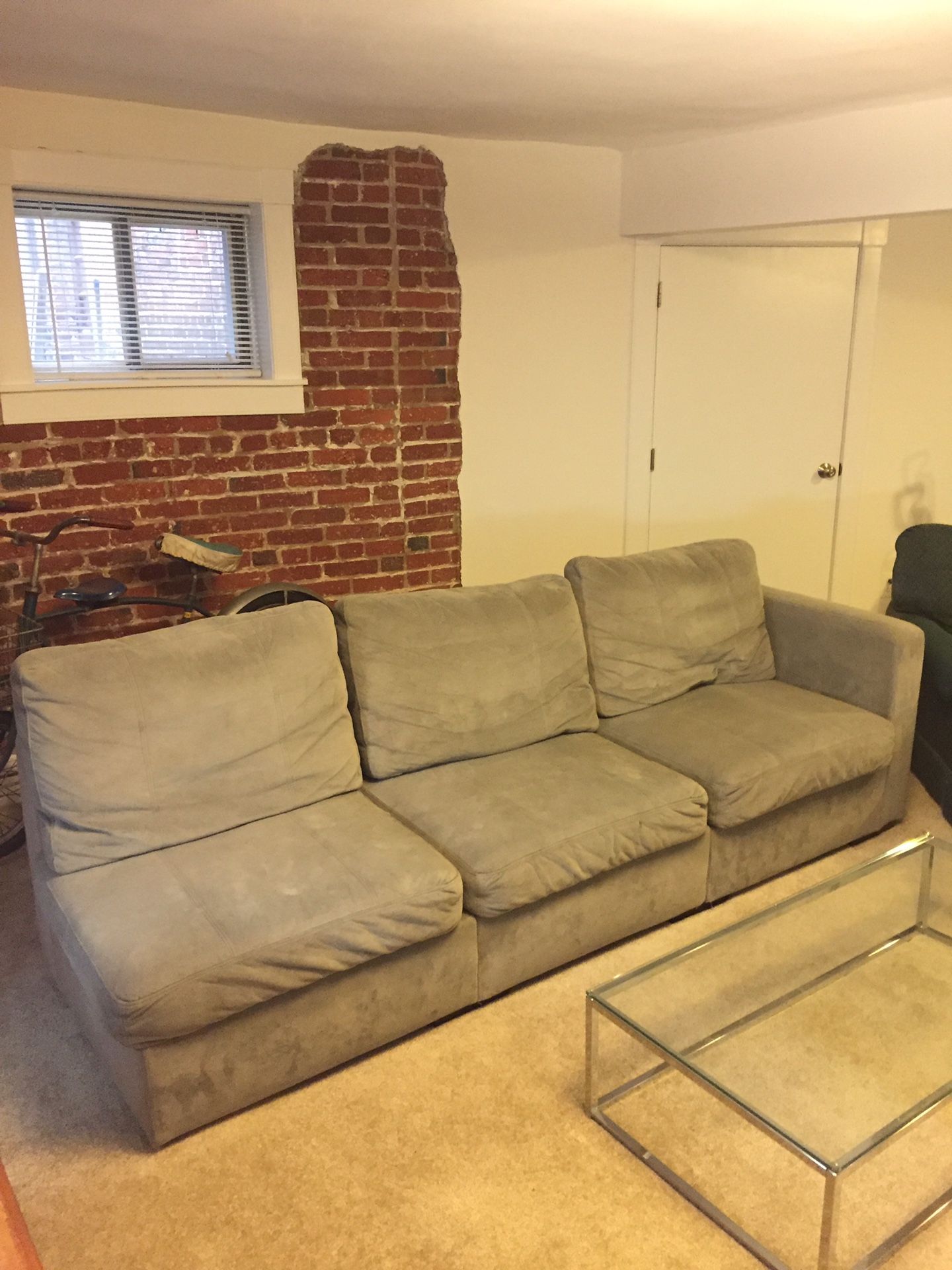 3 piece grey couch
