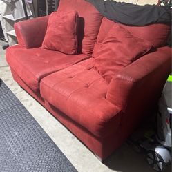 Two Suede Couches 