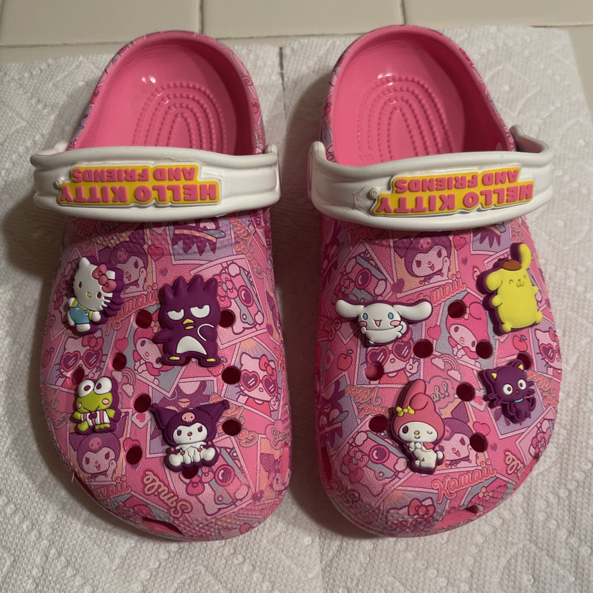 Hello Kitty Crocs Kids Sz 2
