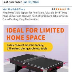 Table Top Ping Pong Table Topper