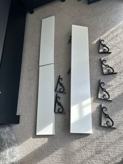 IKEA shelves Bergshult style and Amazon brackets
