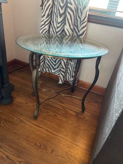 Glass and brass table heavy