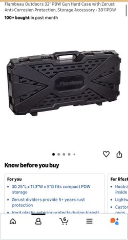Flambeau Outdoors 32" PDW Gun Hard Case with Zerust Anti-Corrosion Protection, Storage Accessory