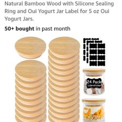 24 pc Oui Yogurt Jar Lids w/labels - New