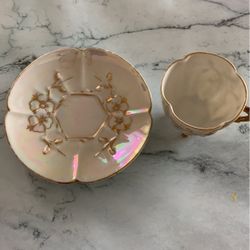 Small Tea Cup Set 18 Ct Gold Trim