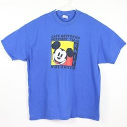 Vintage Disney Cast Activities Support Team Volunteer Men's XXL Blue Shirt Rare