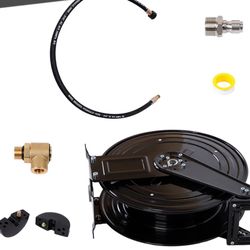 3/8" Auto-Retractable High Water Air Oil Pressure Washer Shop Hose Reel 