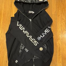 BAPE X SORAYAMA Black Zip Up Hoodie. LIMITED EDITION!!! (SIZE:XXL)  Goes Around StockX For About (contact info removed)$