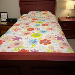 Twin Sleigh Bed and Desk With Shelves
