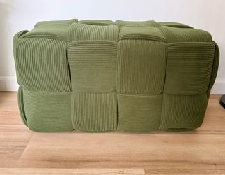 Large Green Corduroy Ottoman / Entryway Bench – Cmishe 28”