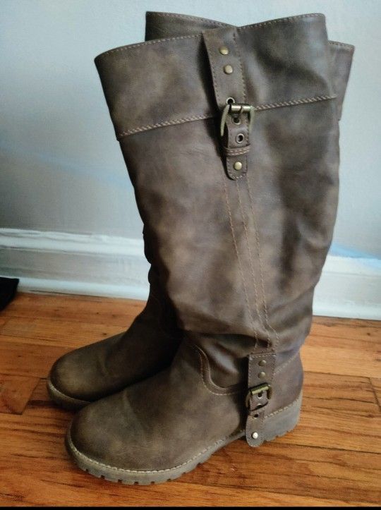 Light Brown Knee-High Boots