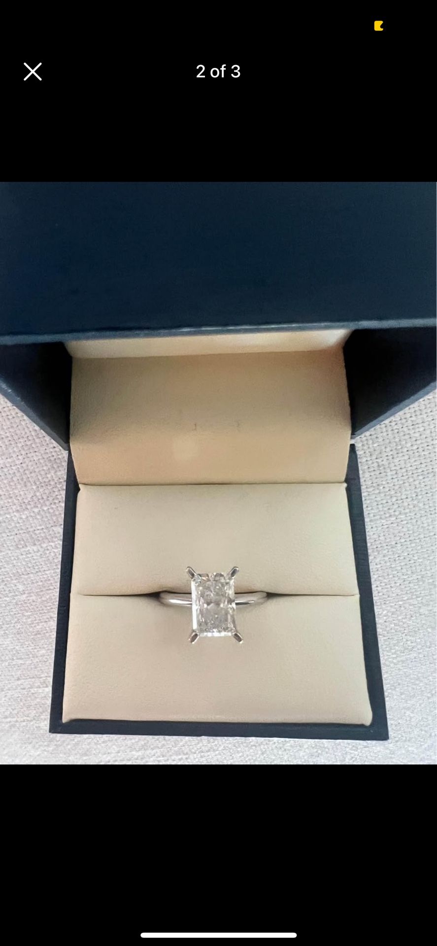 2.66 Radiant Cut Solitaire 14k White Gold